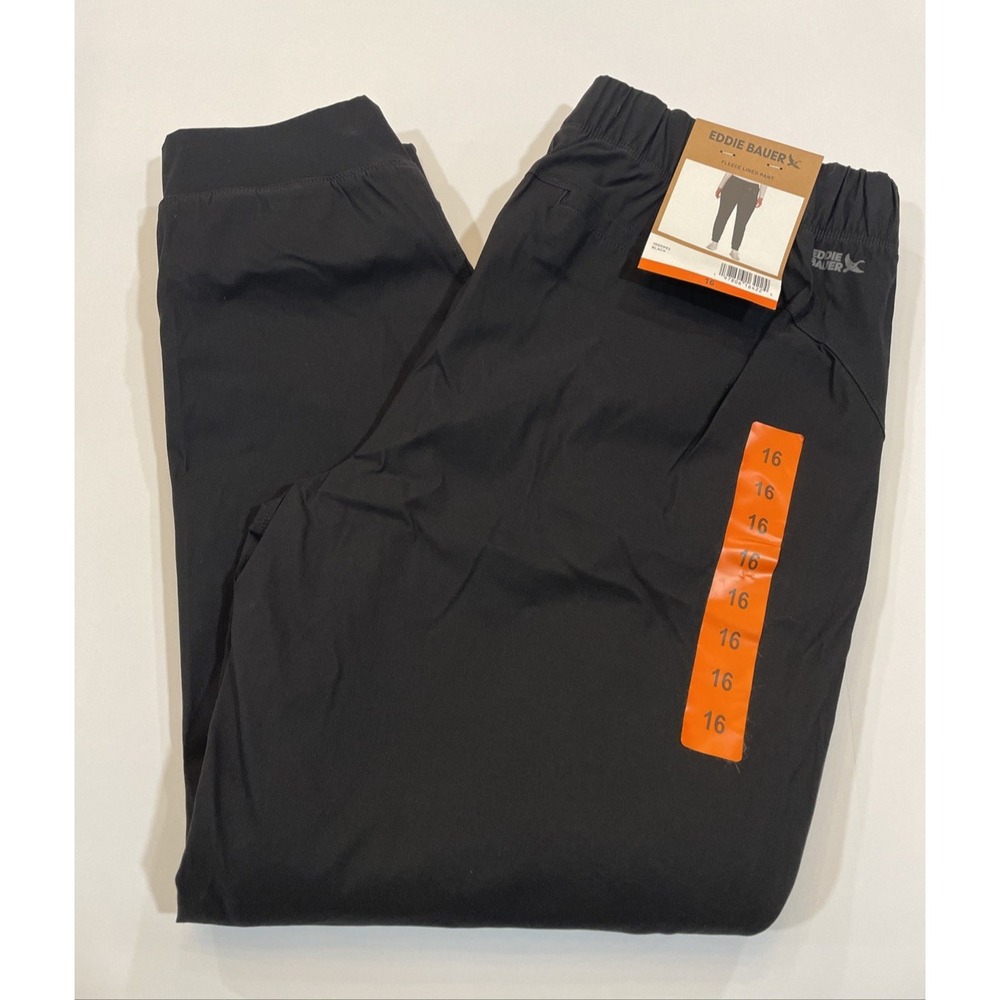 Eddie Bauer Women's Rainier Fleece Lined Jogger, Black, Size: 16, New